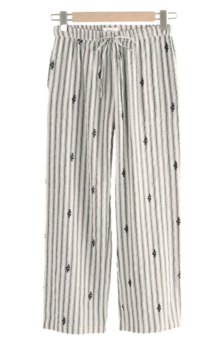 NEXT Embroidered Cotton Blend Drawstring Pants, Alternate, color, White