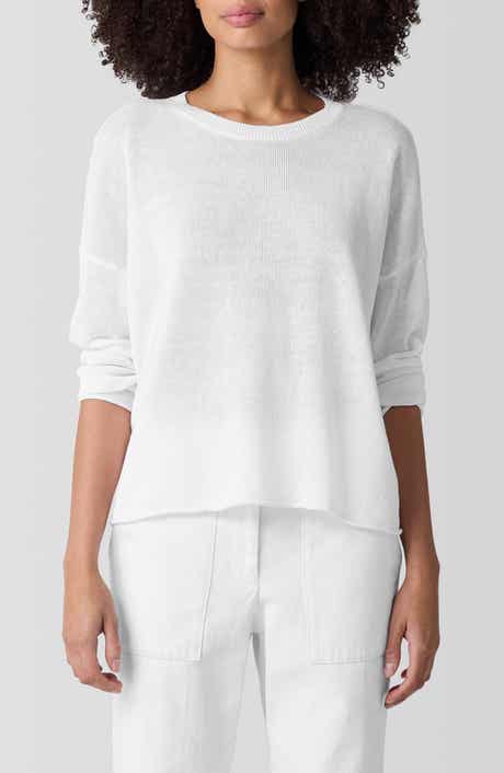 Eileen Fisher Crewneck Organic Linen & Organic Cotton Sweater