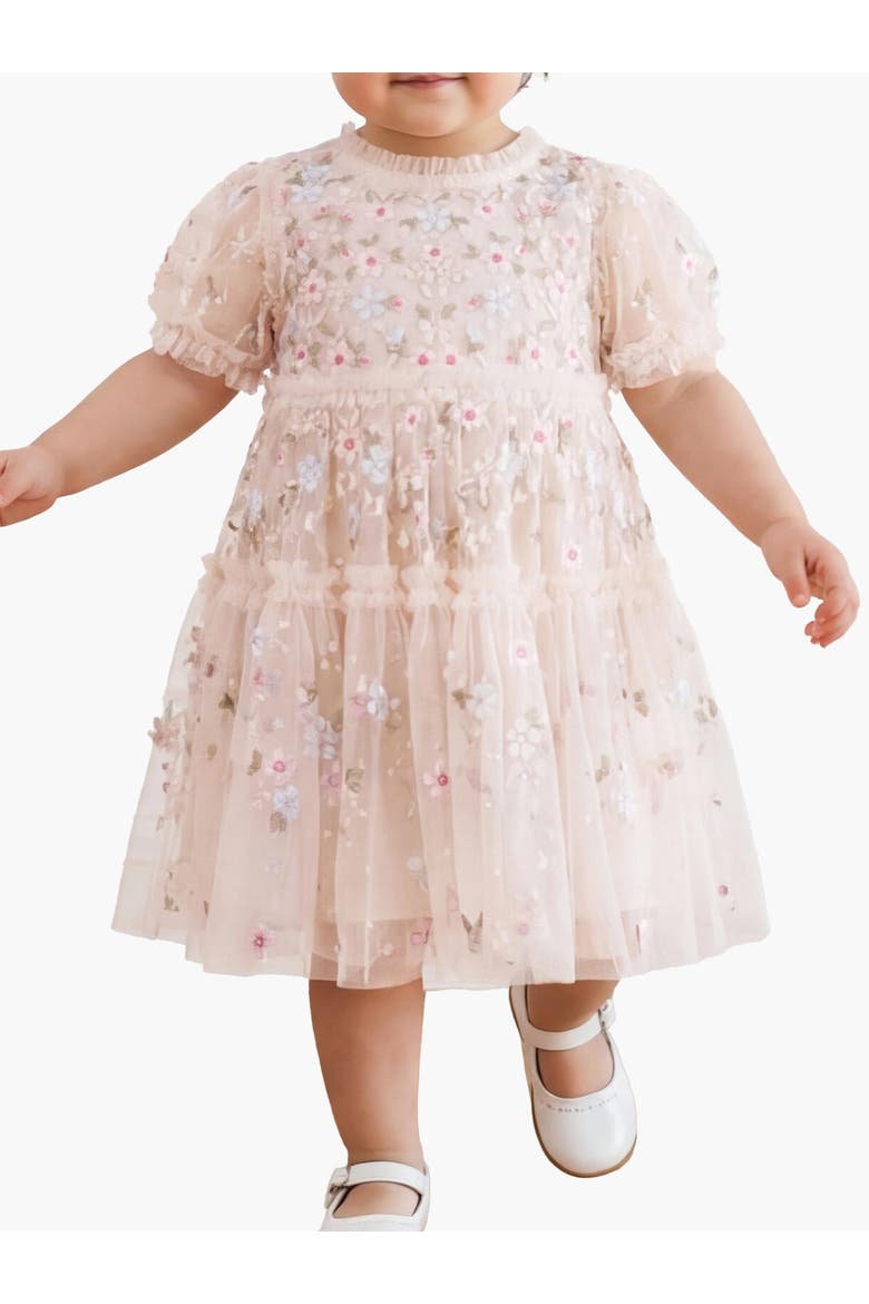 Garland Ribbon Baby Dress, Alternate, color, Cream/Pastel