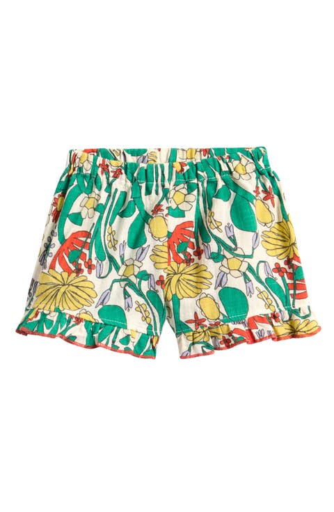 Color Herbalist Ruffle Hem Organic Cotton Shorts (Baby)