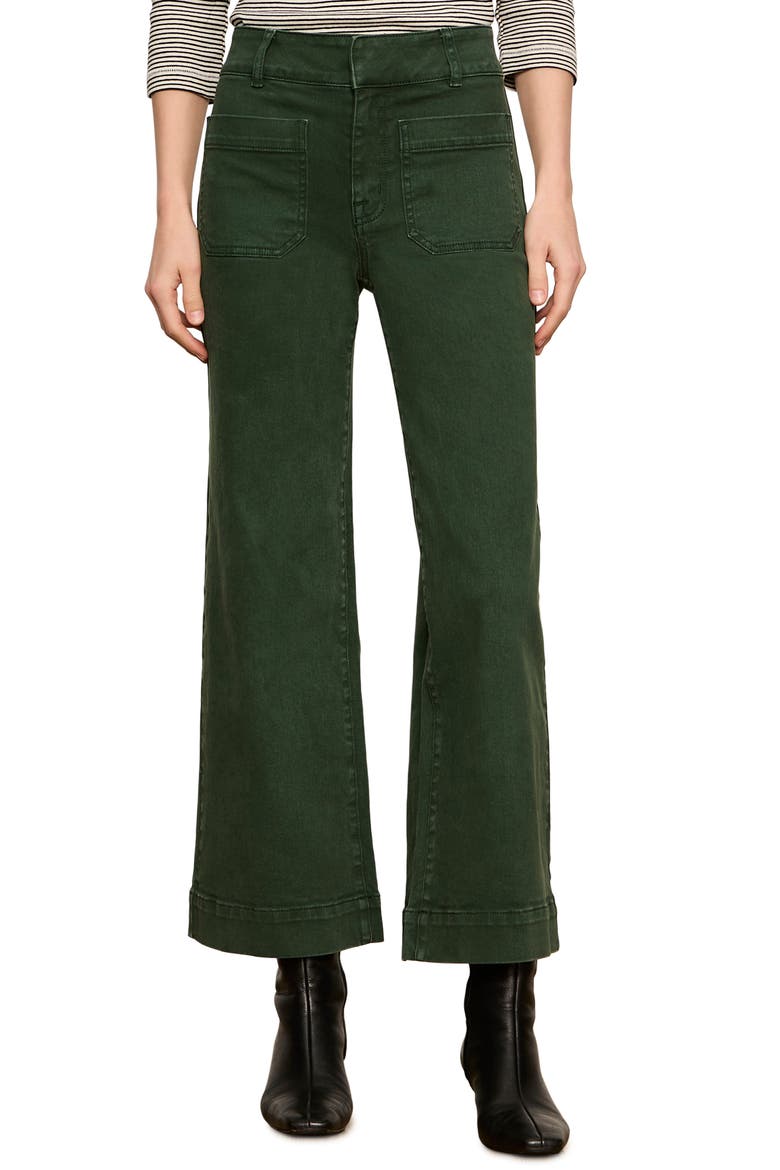 Chelsea Patch Pocket Wide Leg Jeans, Main, color, WASHED FOREST GREEN