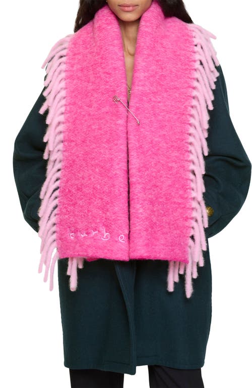 Burberry Happy Alpaca Blend Fringe Scarf In Pink