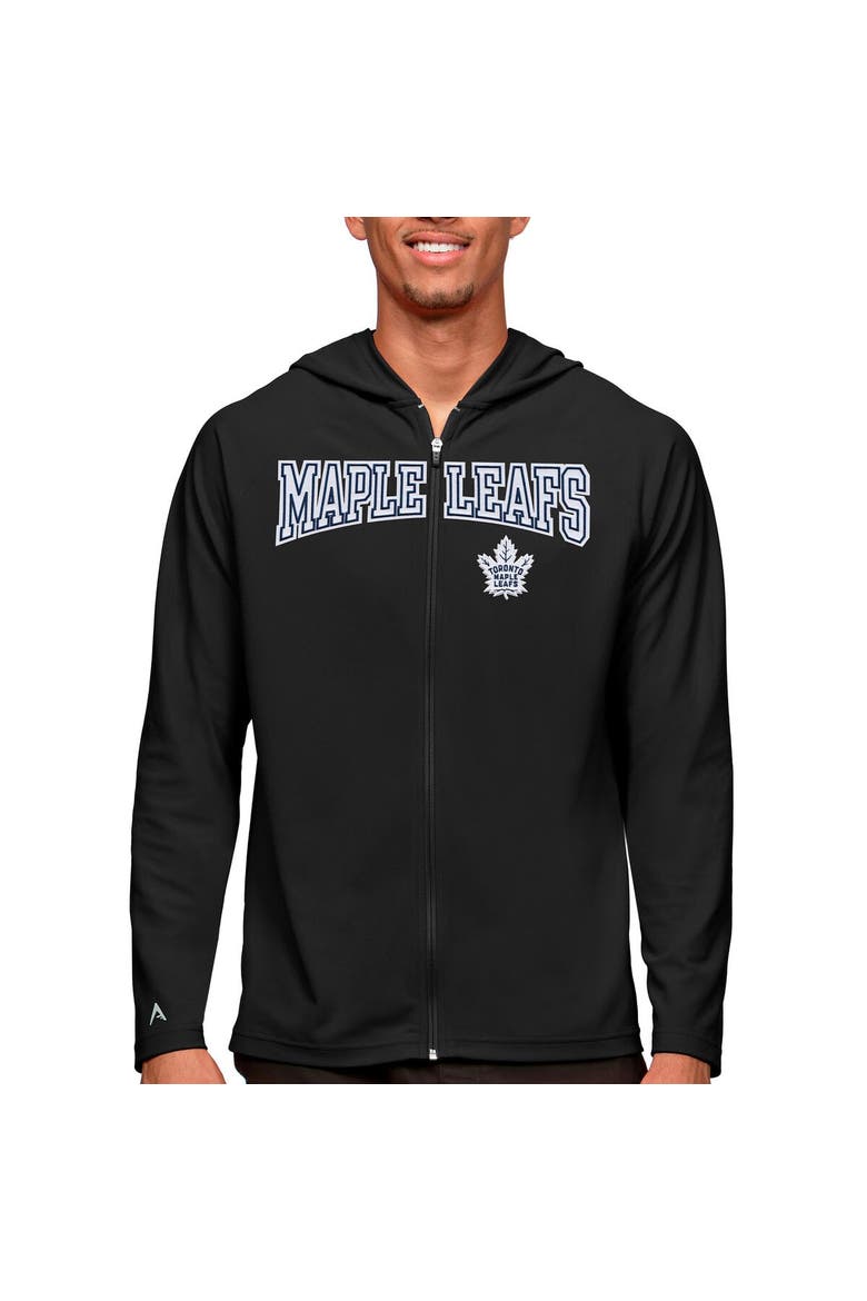 Men's Antigua Black Toronto Maple Leafs Legacy Full-Zip Hoodie, Main, color, Black