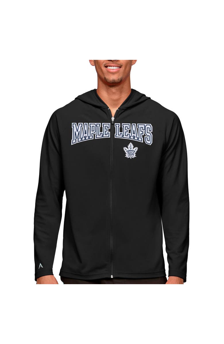 ANTIGUA Men's Antigua Black Toronto Maple Leafs Legacy Full-Zip Hoodie, Main, color, 