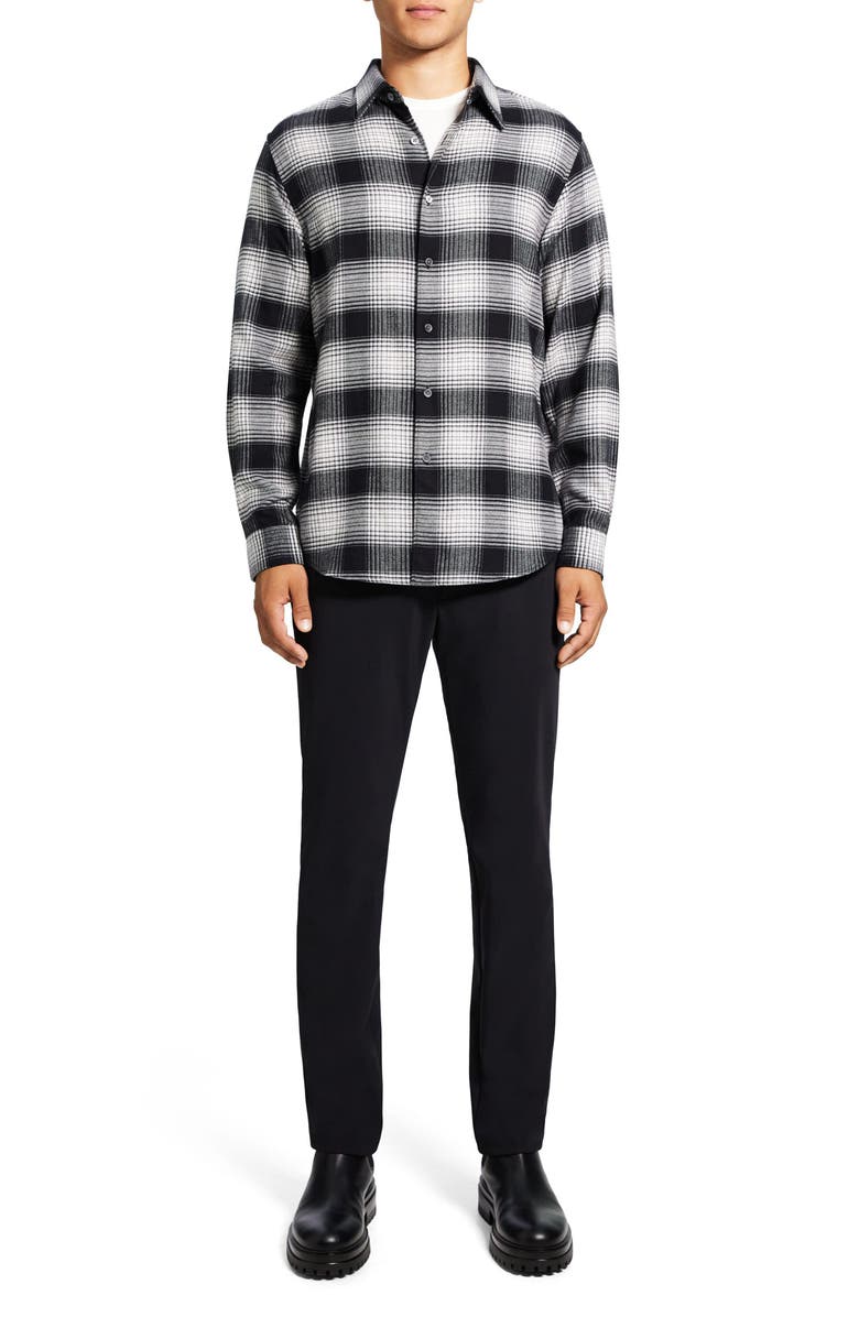 Theory Noll Plaid Flannel Button-Up Shirt, Alternate, color, 