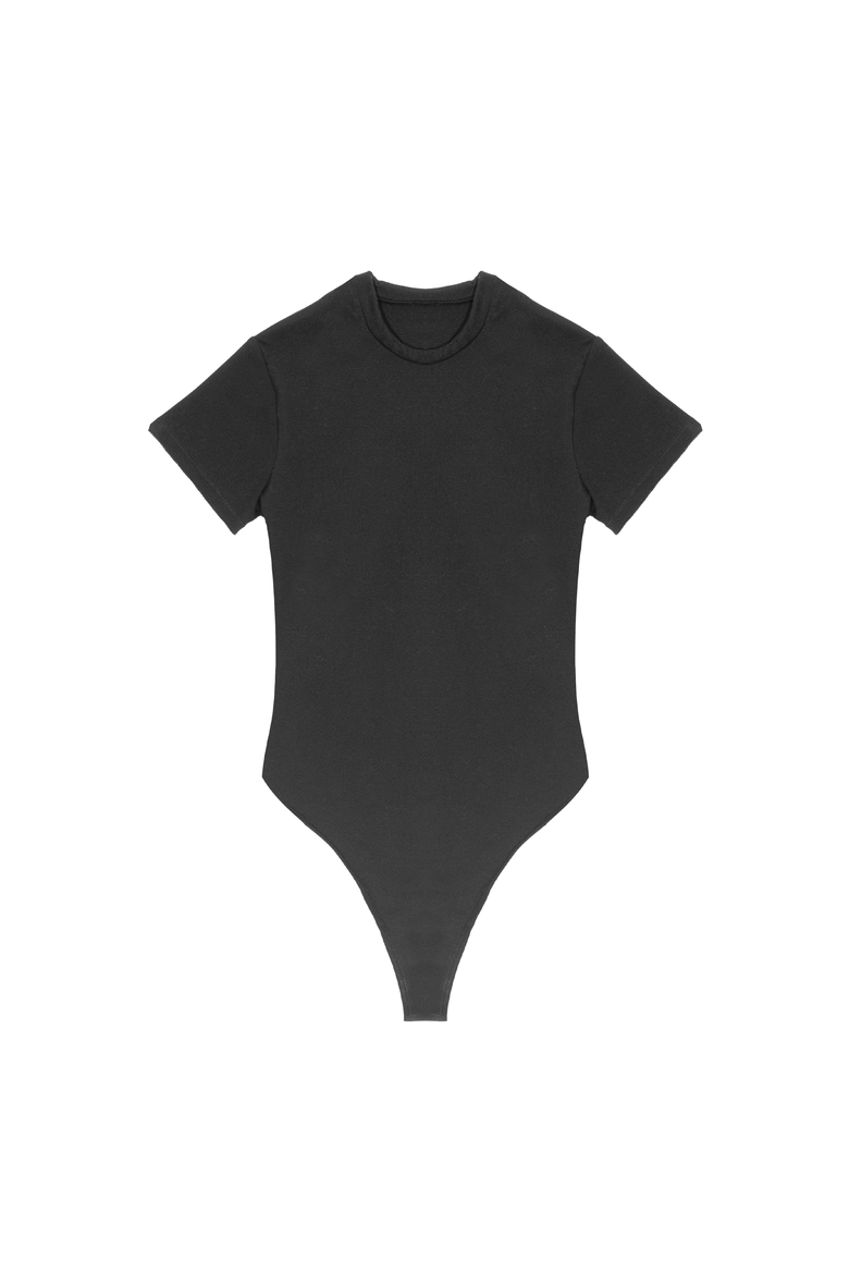 Leakproof T-shirt Thong Bodysuit Liner, Alternate, color, Onyx