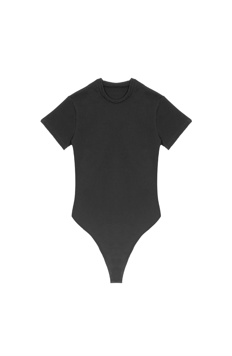 Cheeky Cherry Leakproof T-shirt Thong Bodysuit Liner, Alternate, color, Onyx