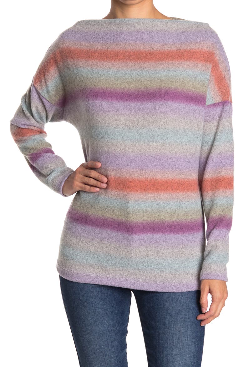 Stripe Sweater, Main, color, PINK