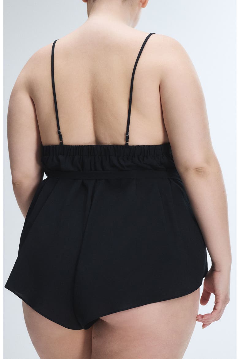 Lacestruck Sleep Romper, Alternate, color, TIRAMISU TAN/ BLACK CAVIAR