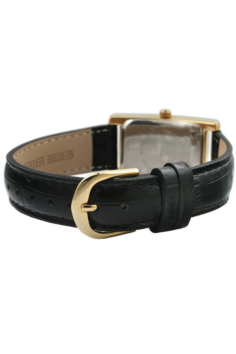 Classic Rectangular Leather Watch- 34x20MM, Alternate, color, Black