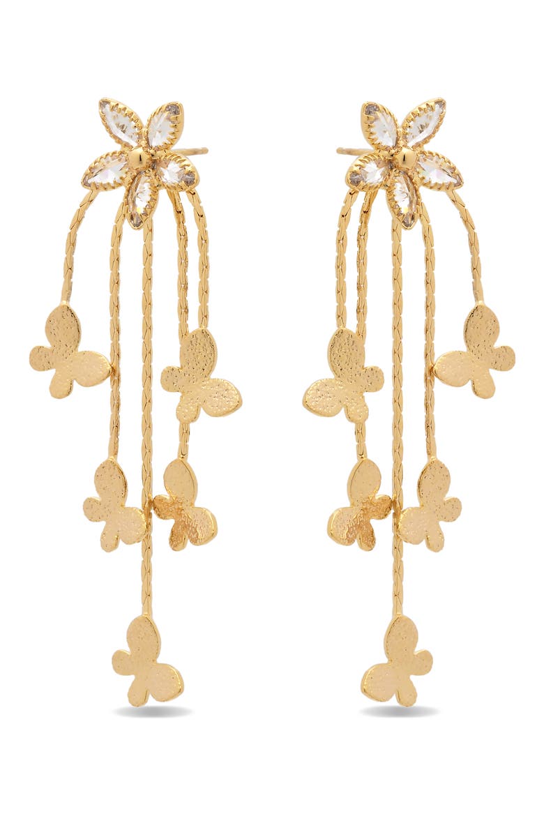 Soraya Flutter Fringe Drop Earrings, Alternate, color, GOLD