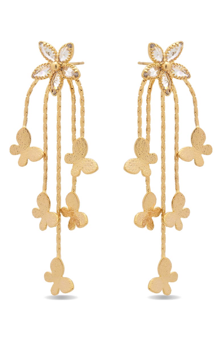 EYE CANDY LOS ANGELES Soraya Flutter Fringe Drop Earrings, Alternate, color, Gold