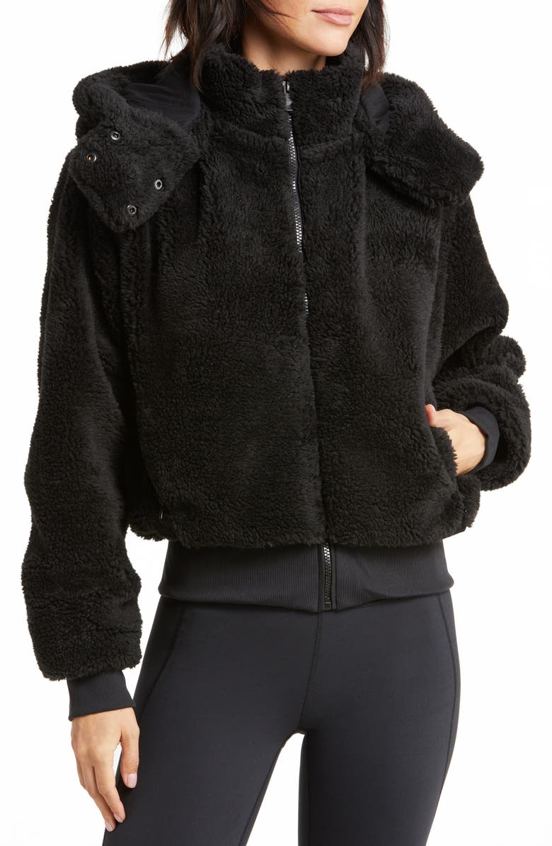 Alo Foxy Removable Hood Fleece Jacket, Alternate, color, 