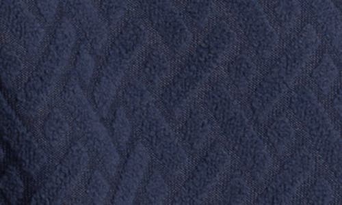 Spring + Mercer Jacquard Terry Button-up Polo In Dusty Ink Blue