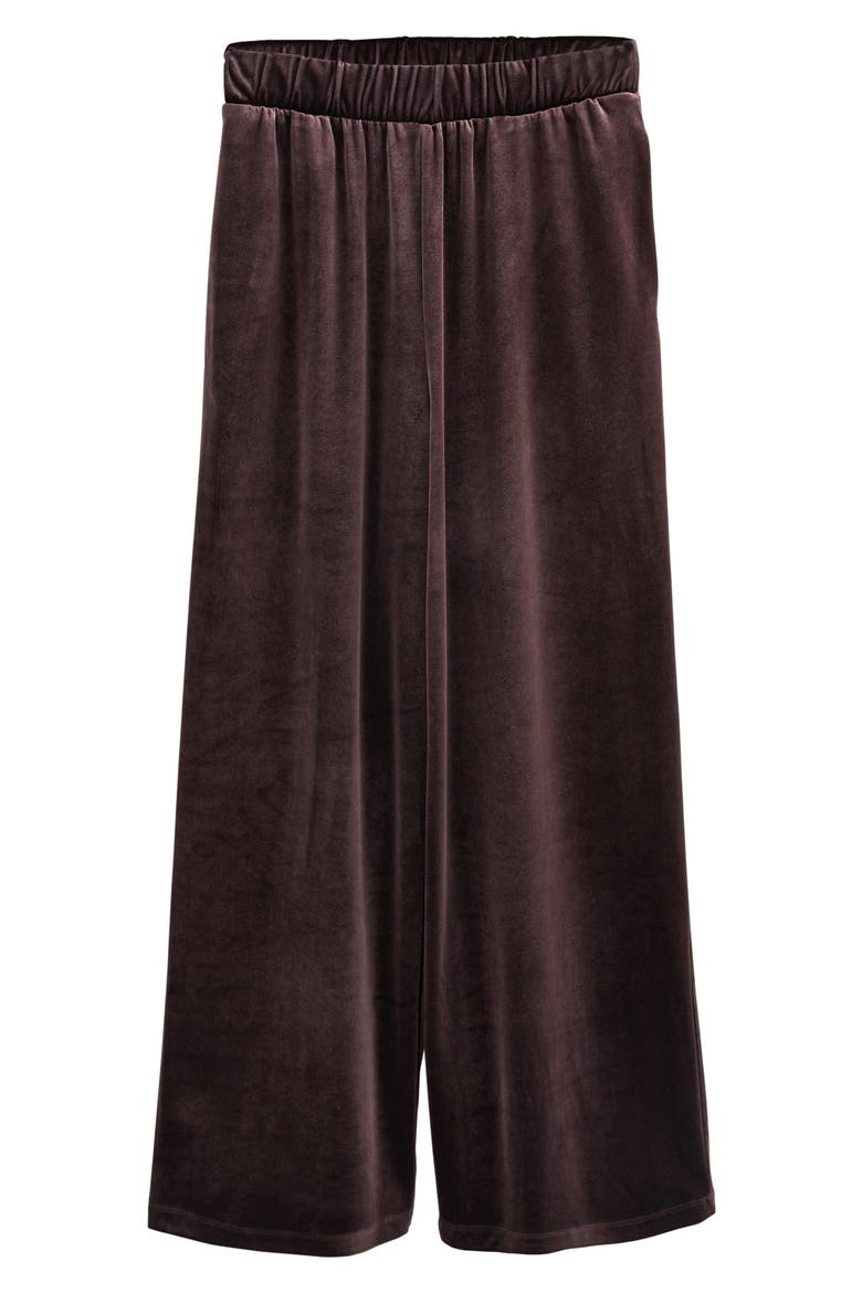 Stretch Velvet Wide Leg Pants, Alternate, color, MOCHA BROWN
