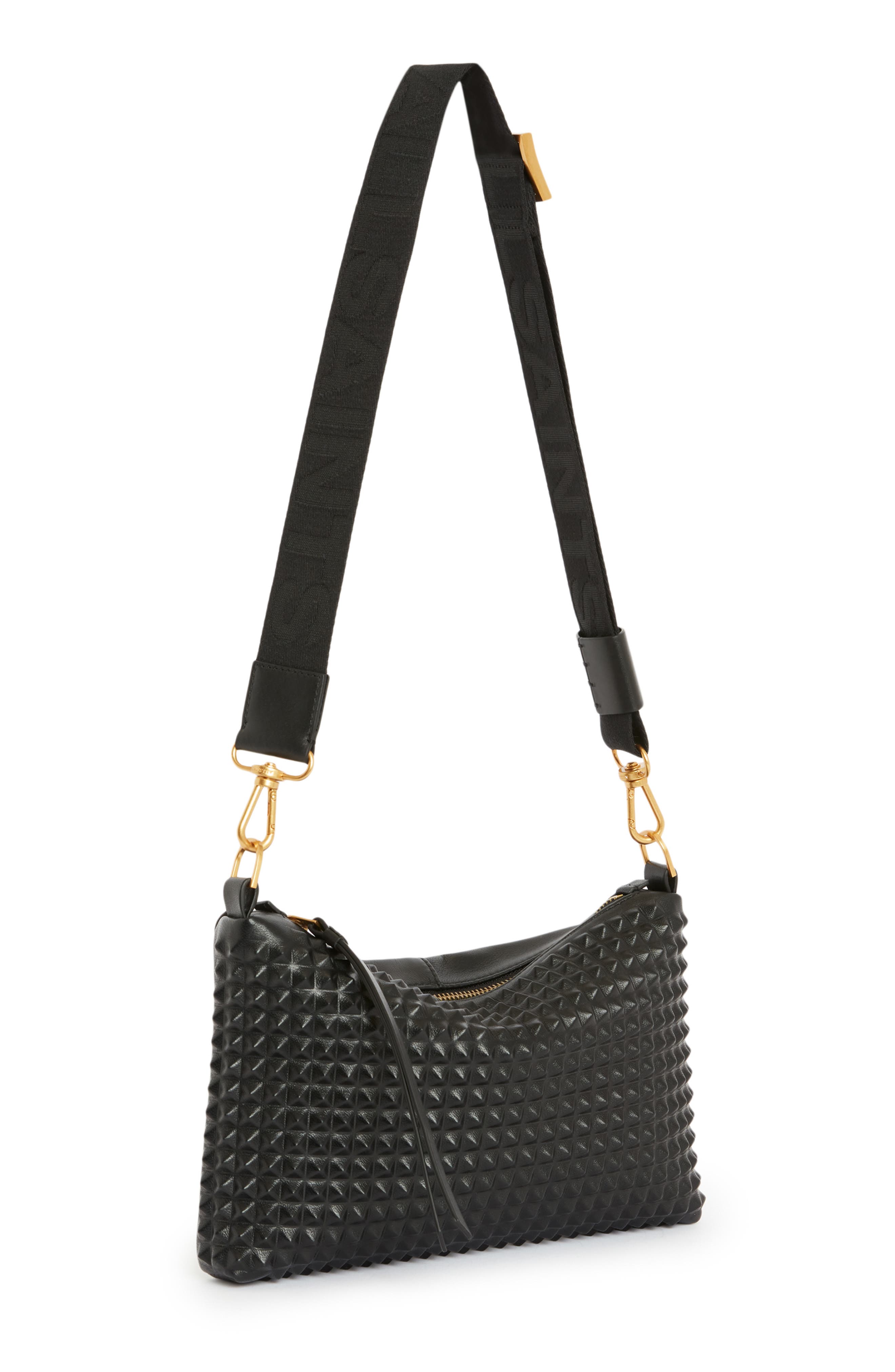 AllSaints Eve Stud Leather Crossbody Bag, Alternate, color, 