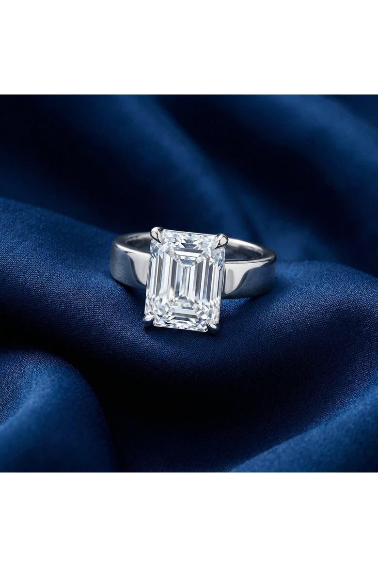 4Ct Emerald Diamond Cigar Band Engagement Ring 14k Gold or Platinum Lab Grown, Alternate, color, 14k Yellow Gold