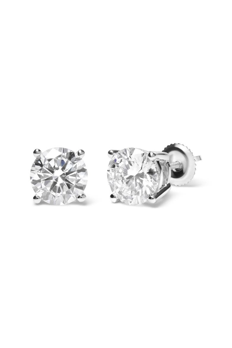 IGI Certified 14K White Gold 5.00 Cttw Lab Grown Diamond Solitiare Stud Earrings, Alternate, color, White