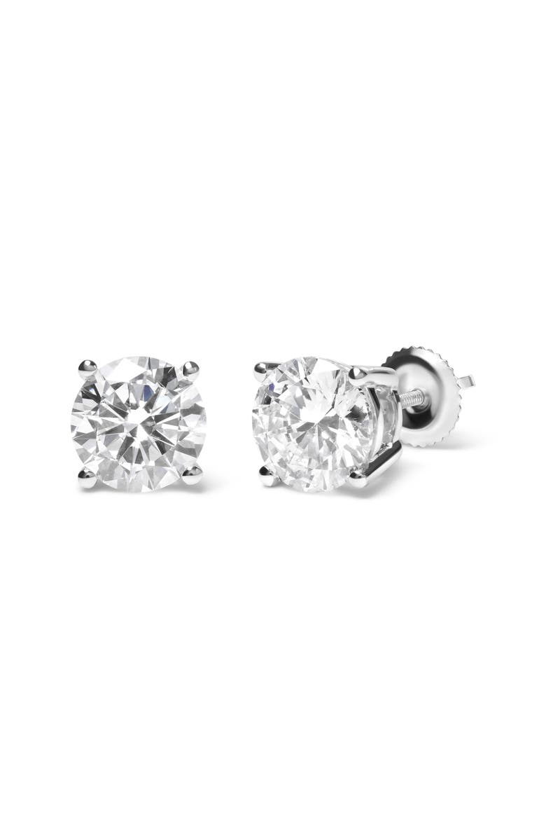 Haus of Brilliance IGI Certified 14K White Gold 5.00 Cttw Lab Grown Diamond Solitiare Stud Earrings, Alternate, color, White
