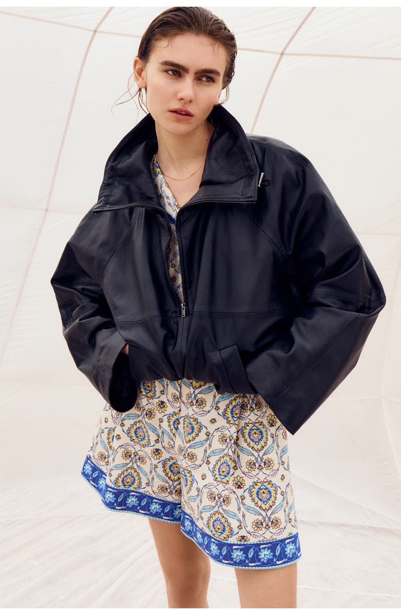 H&M Belted Linen-blend Shorts, Alternate, color, Light Beige/Patterned