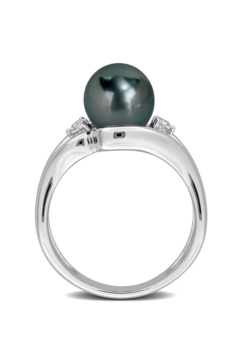Cultured Tahitian Pearl Ring, Alternate, color, BLACK