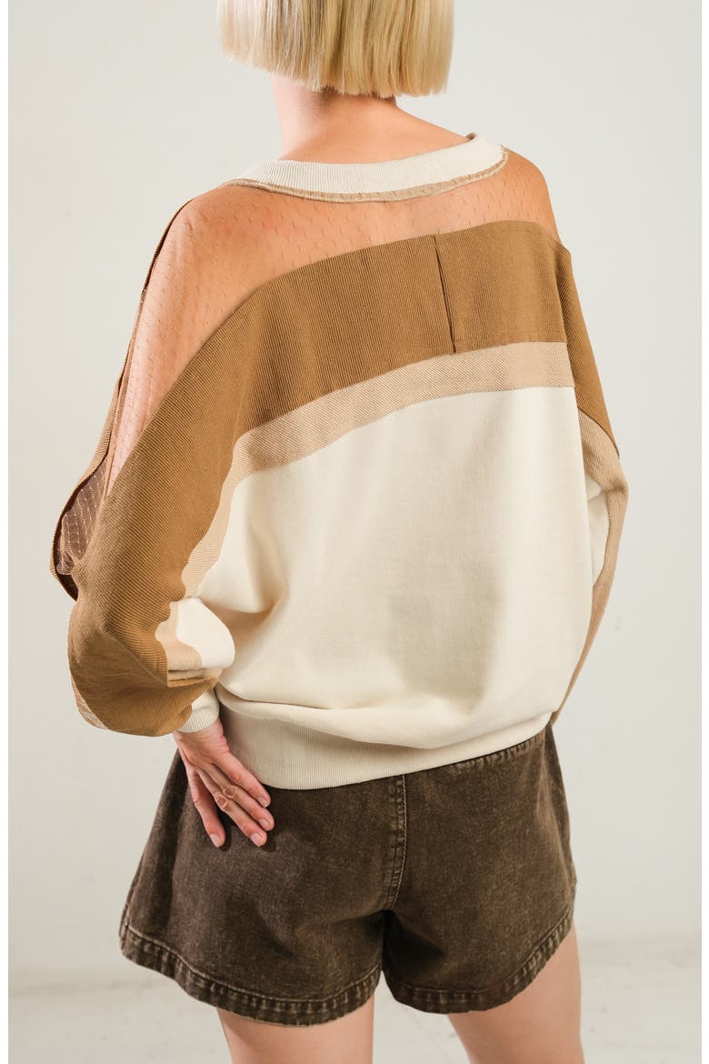 V-Neck Long Sleeve Knit Top, Alternate, color, CREAM