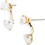 Nadri Cubic Zirconia Heart Front/Back Earrings
