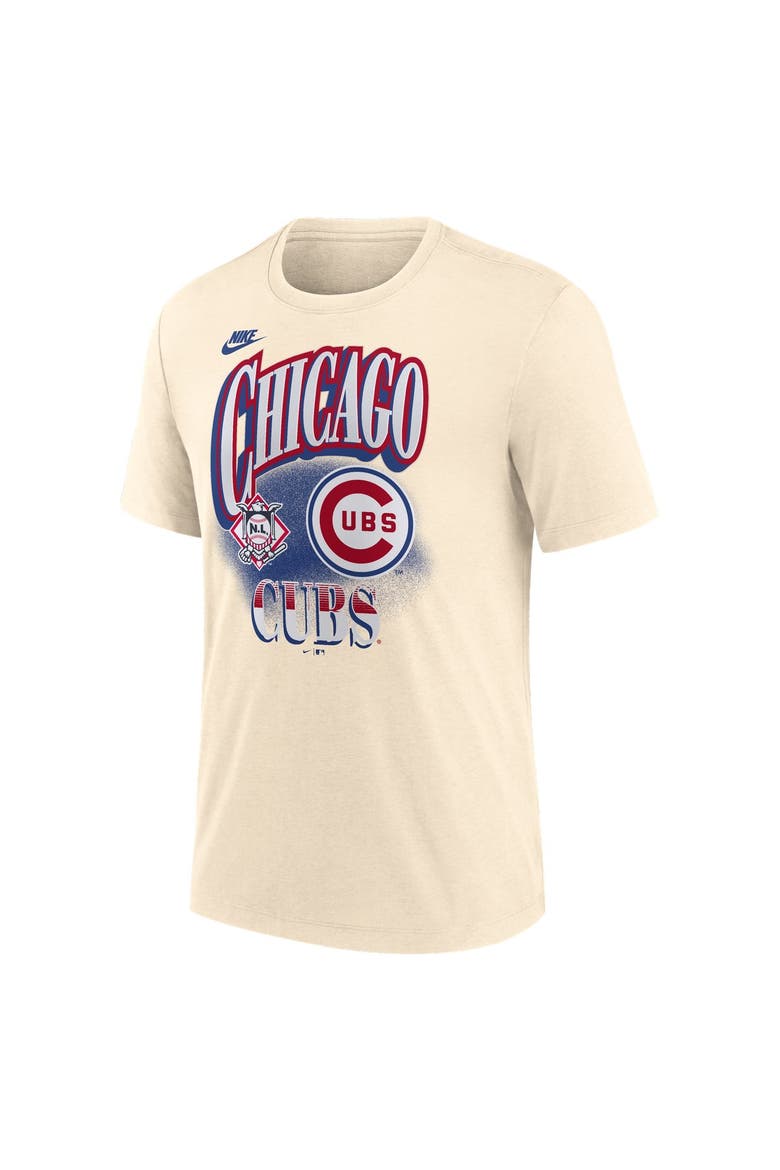 Men's Nike Natural Chicago Cubs Vintage Tri-Blend T-Shirt, Alternate, color, Natural