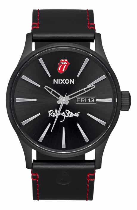 x Rolling Stones Sentry Leather Strap Watch, 42mm