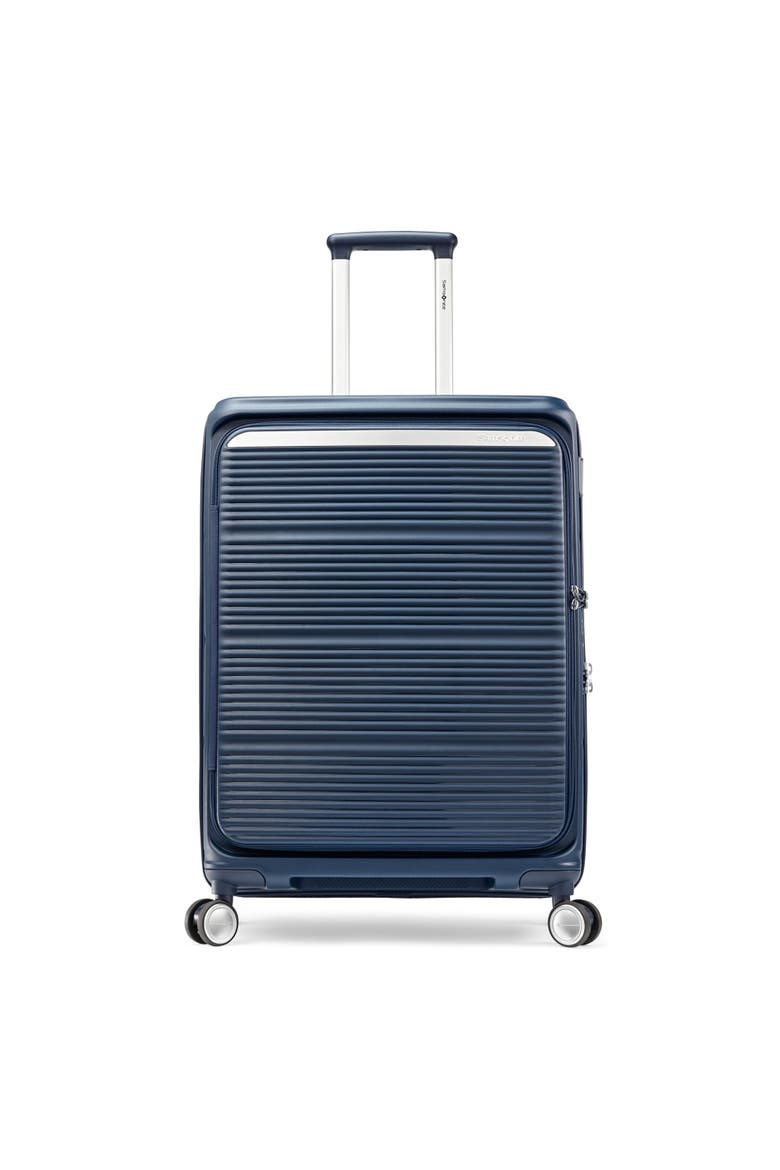 Paralux Expandable 24" Medium Checked Spinner Luggage, Main, color, Midnight Navy