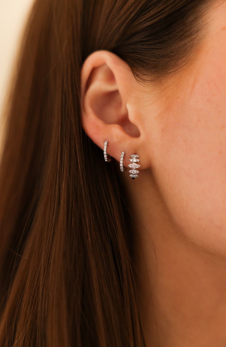 Dana Rebecca Designs Mini Diamond Huggie Hoop Earrings, Alternate, color, White Gold