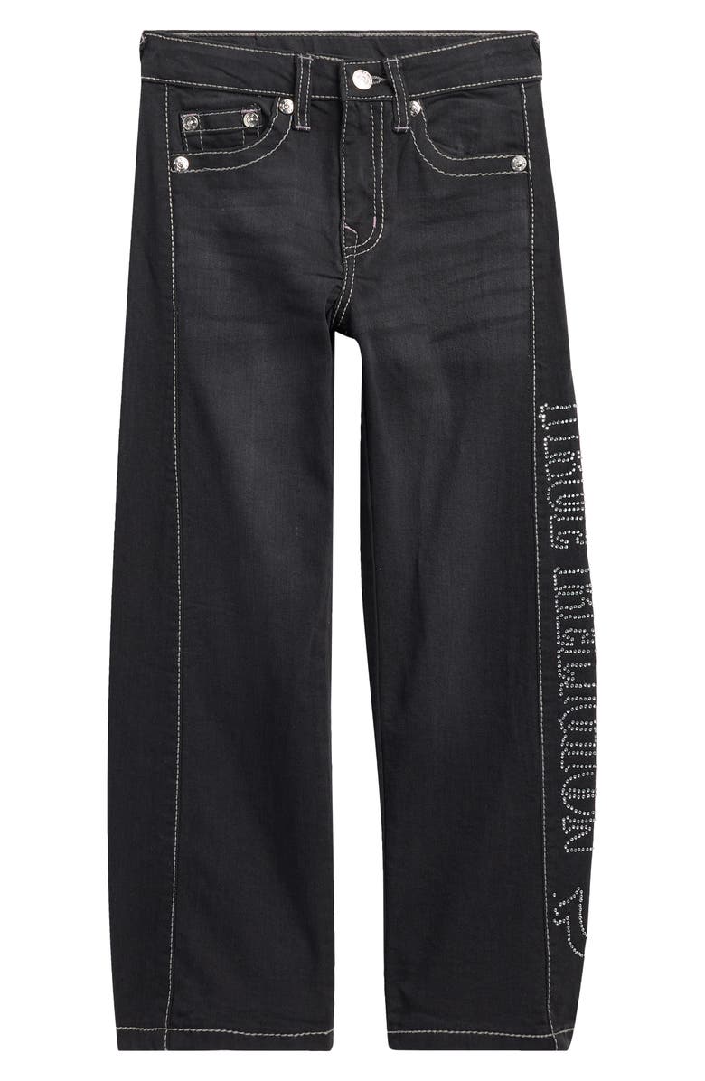 True Religion Kids' Becca Straight Leg Pants, Main, color, Black