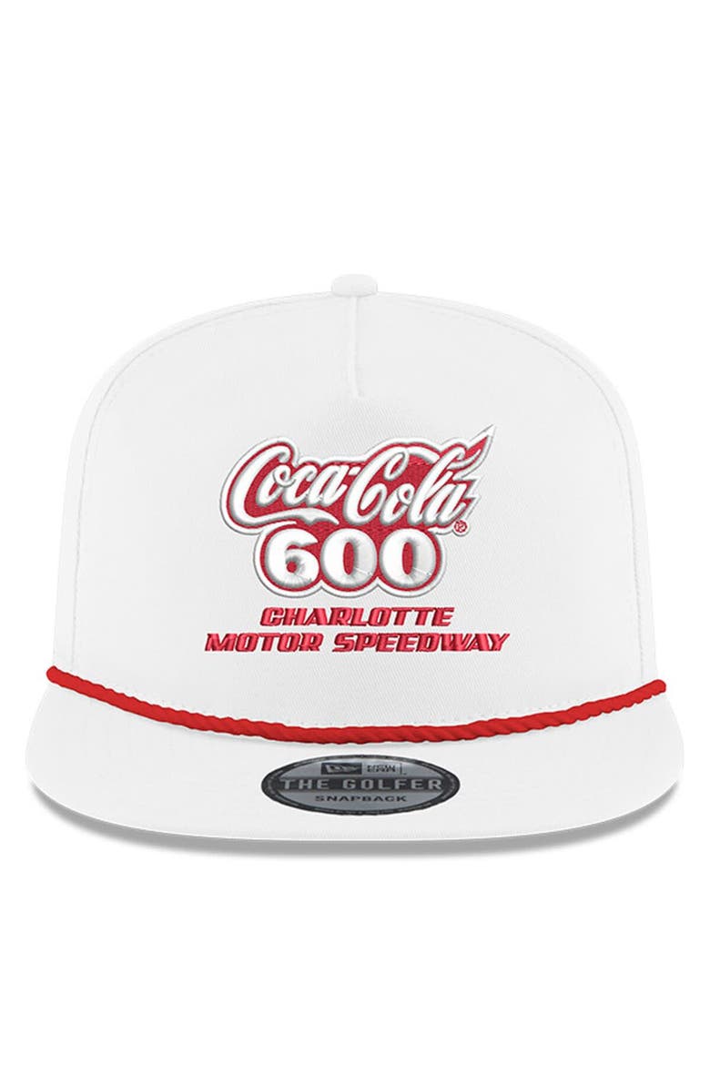 Men's New Era White Jeff Gordon Coca-Cola 600 First Win Golfer Adjustable Hat, Alternate, color, White