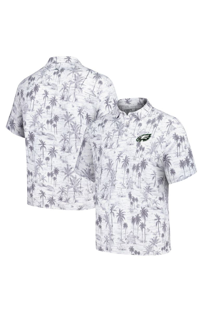 Tommy Bahama Men's Tommy Bahama Gray Philadelphia Eagles Cabana Shores IslandZone Tri-Blend Polo, Alternate, color,