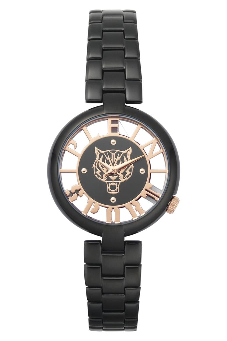 Tiger Luxe Quartz Bracelet Watch, 36mm, Main, color, BLACK