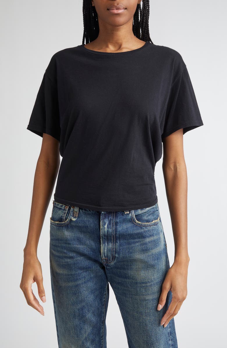 R13 Tight Waist Cotton & Cashmere T-Shirt, Main, color, Black