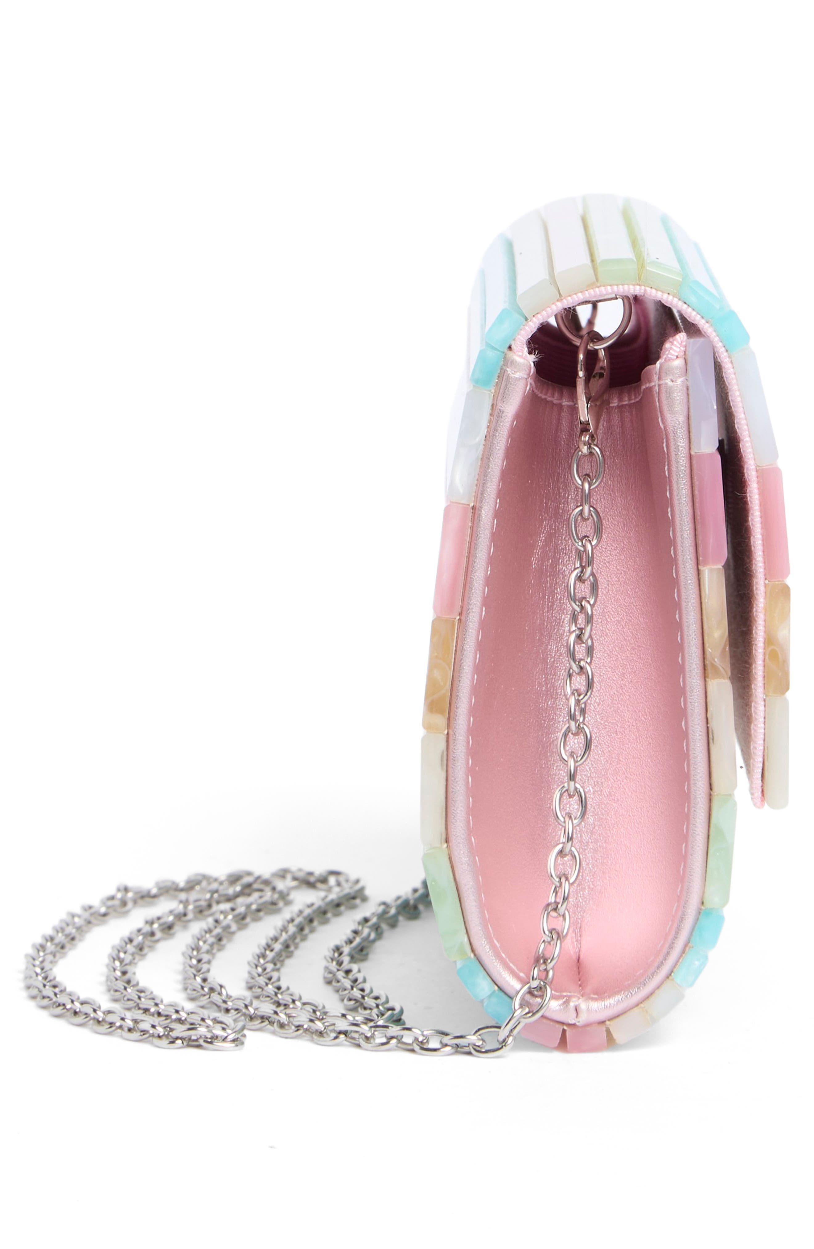 Kurt Geiger London Disco Acrylic Flap Clutch, Alternate, color, Pink Multi