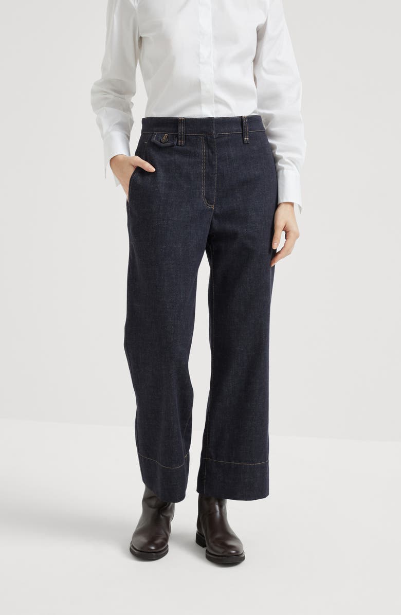 Brunello Cucinelli Sartorial square trousers, Alternate, color, Dark Denim
