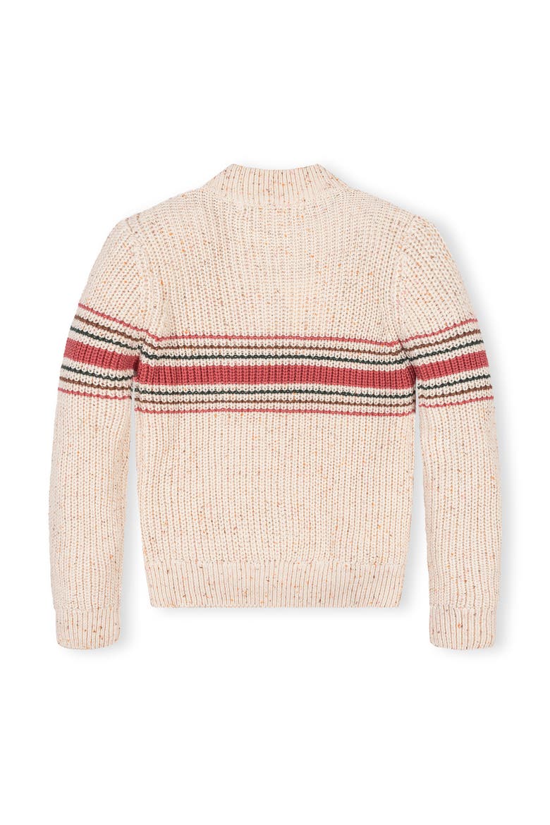 Kids' Organic Mock Neck Sweater with Buttons, Alternate, color, Ivory Multi Fleck