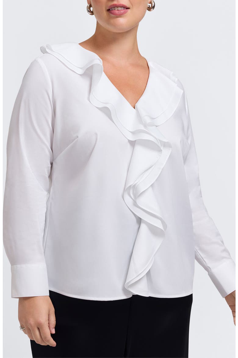 Shantel Ruffle Long Sleeve Top, Alternate, color, WHITE