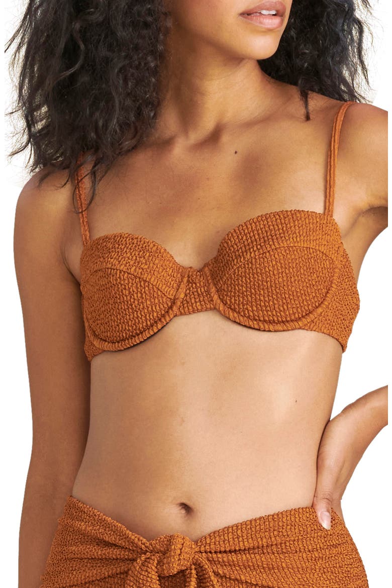 Dyer Underwire Bikini Top, Main, color, COGNAC