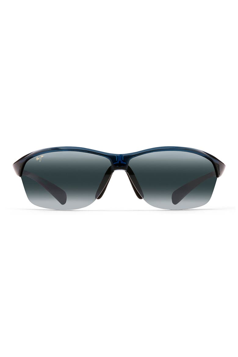 Hot Sands 71mm Polarized Oversize Rectangular Sunglasses, Main, color, BLUE/ NEUTRAL
