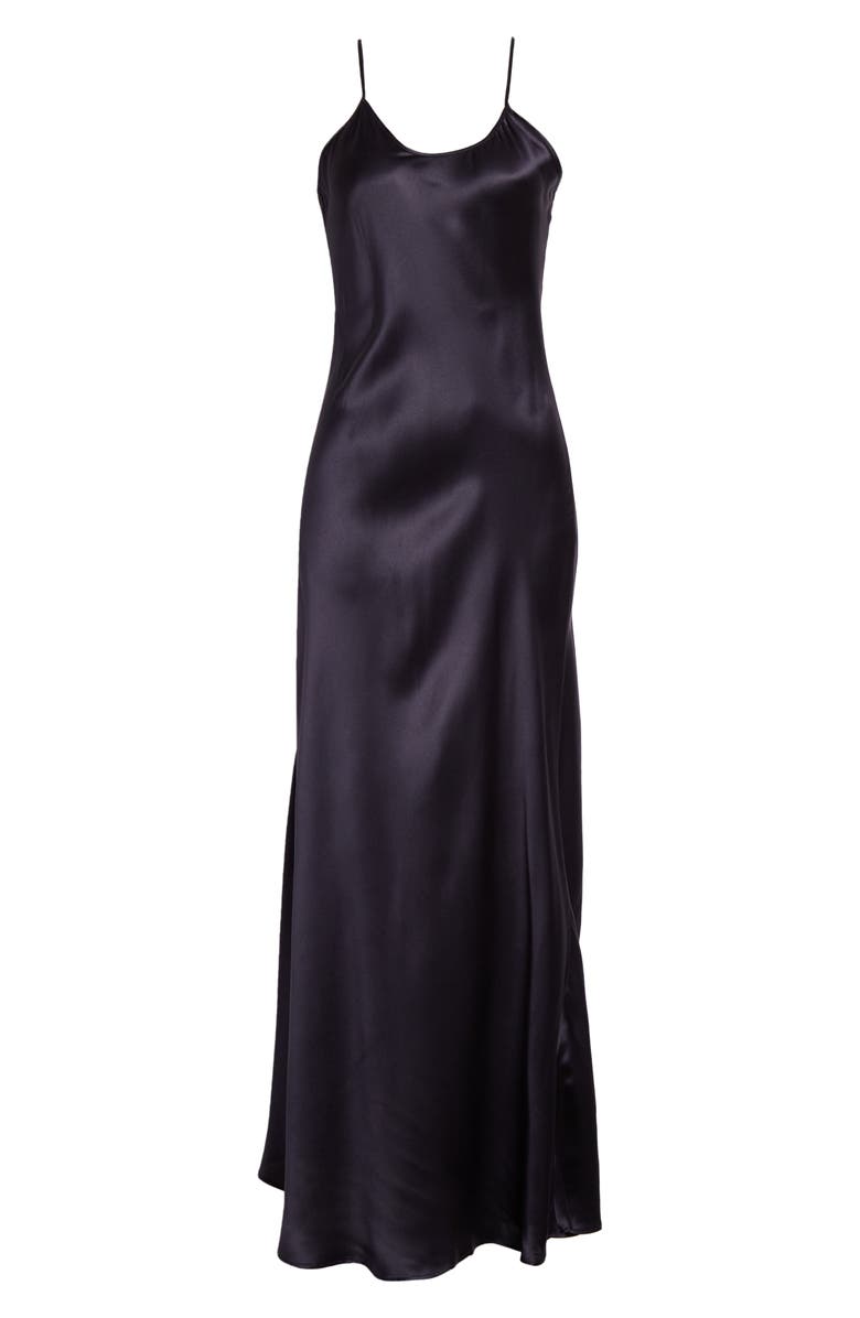 Eleventy Silk Charmeuse Slip Dress, Alternate, color, Blue