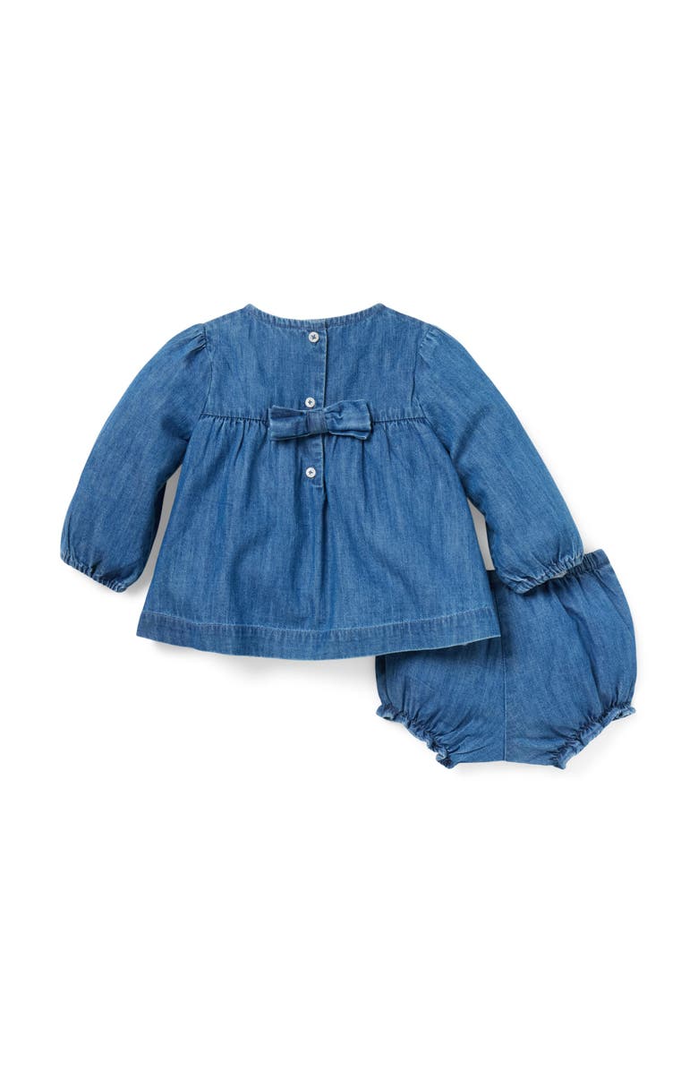 Janie and Jack The Embroidered Chambray Matching Baby Set, Alternate, color, 