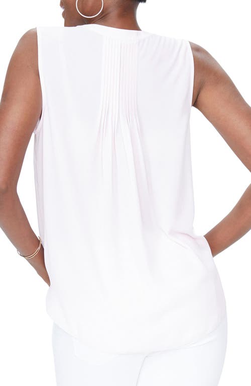 Nydj Pleat Back Sleeveless Split Neck Blouse In Light Primrose