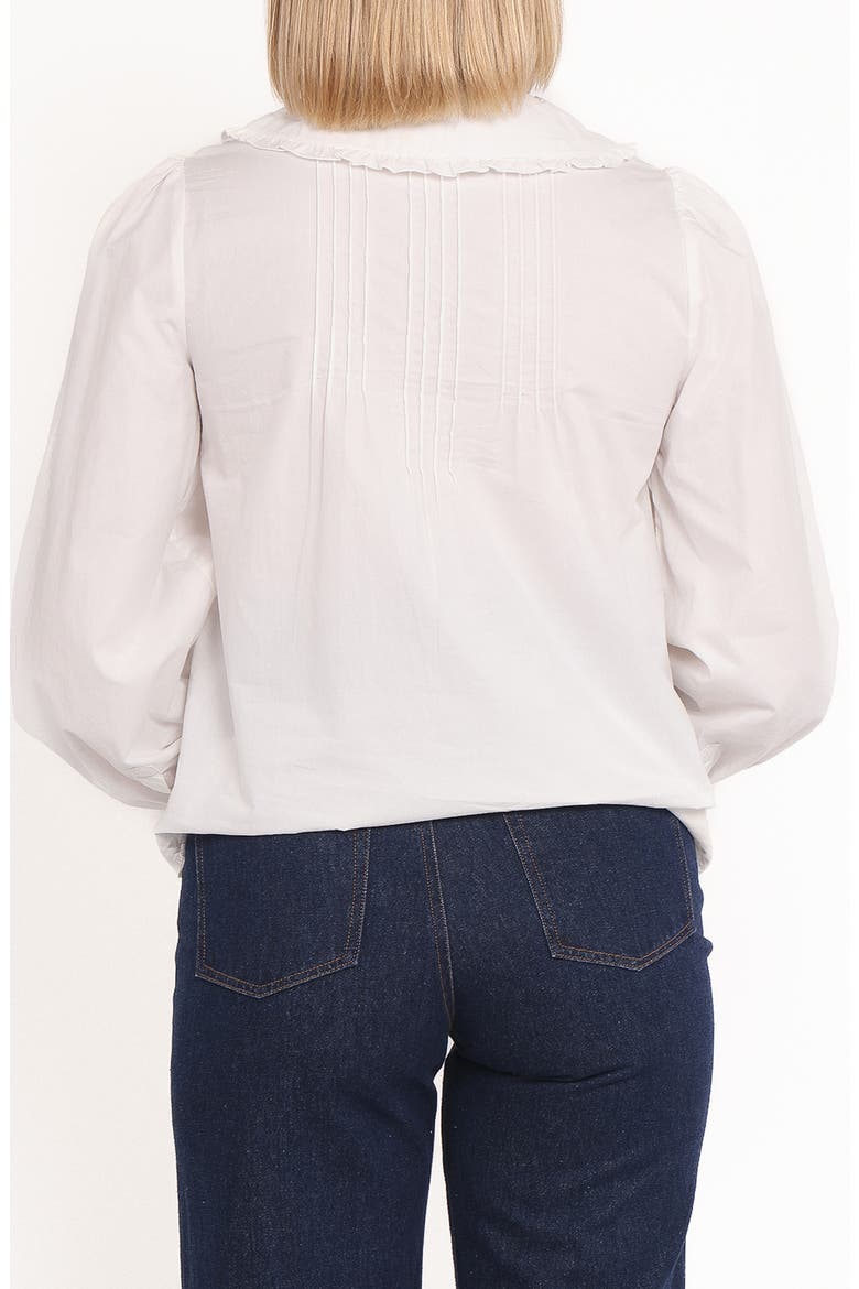 Turner Pintuck Pleat Cotton Button-Up Shirt, Alternate, color, WHITE