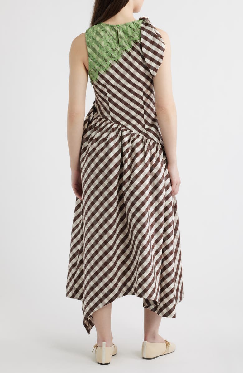 Damson Madder Gisele Lace Detail Check Dress, Alternate, color, Chocolate