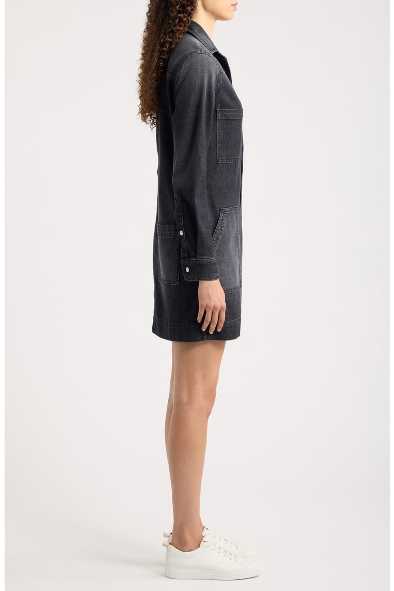 Ireland Cotton & Linen Blend Utility Dress, Alternate, color, WASHED BLACK