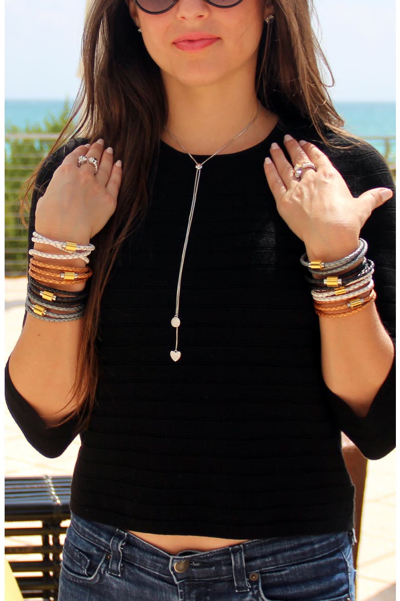 Leather Wrap Bracelet, Alternate, color, BLACK