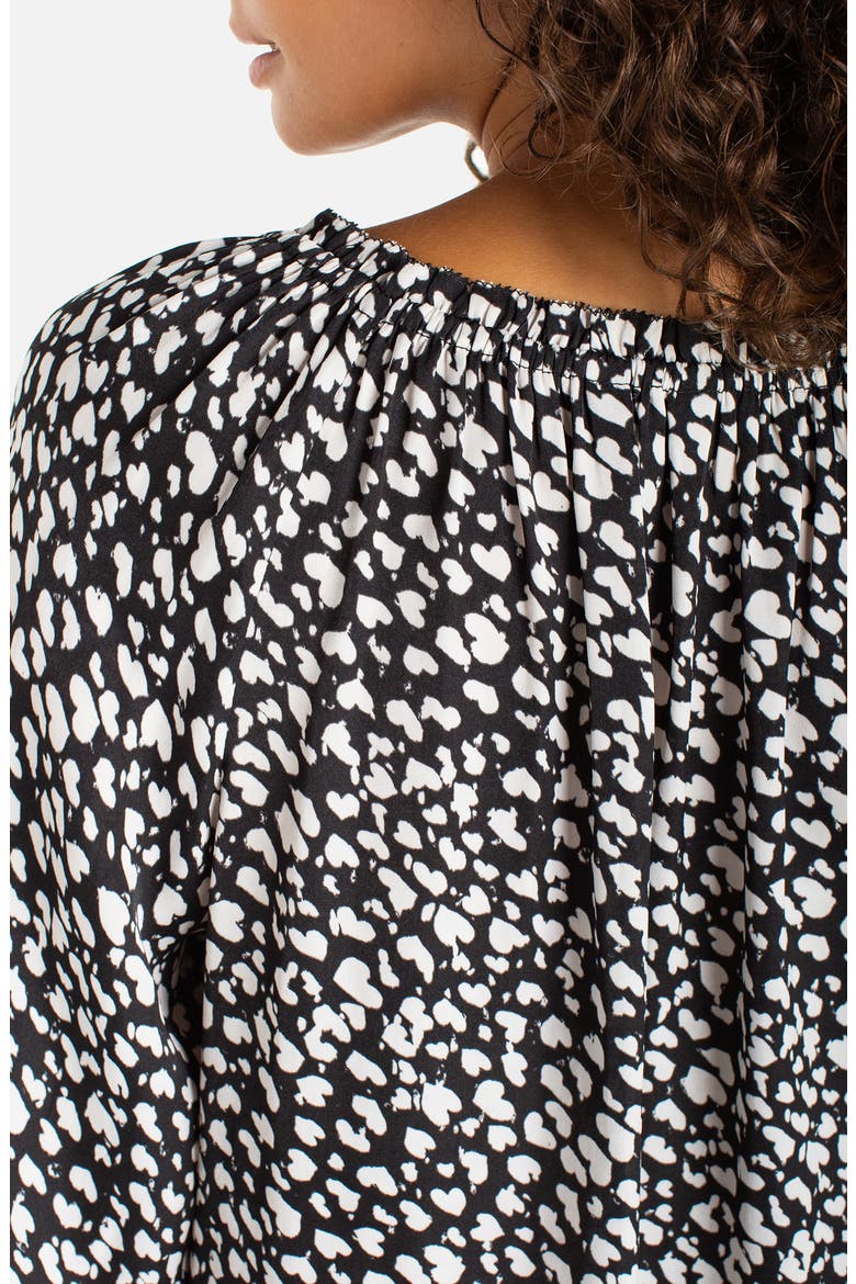 Front Button Top, Alternate, color, BLACK/ CREAM HEARTS